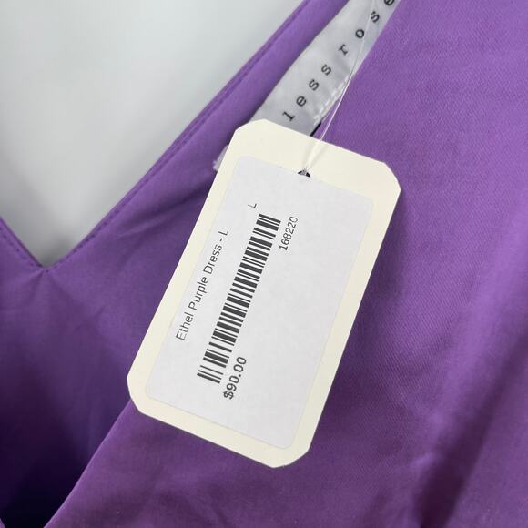 ENDLESS ROSE Dress Size Large NWT Boutique Ethel Purple Satin Cut Out Bodycon - Picture 5 of 16